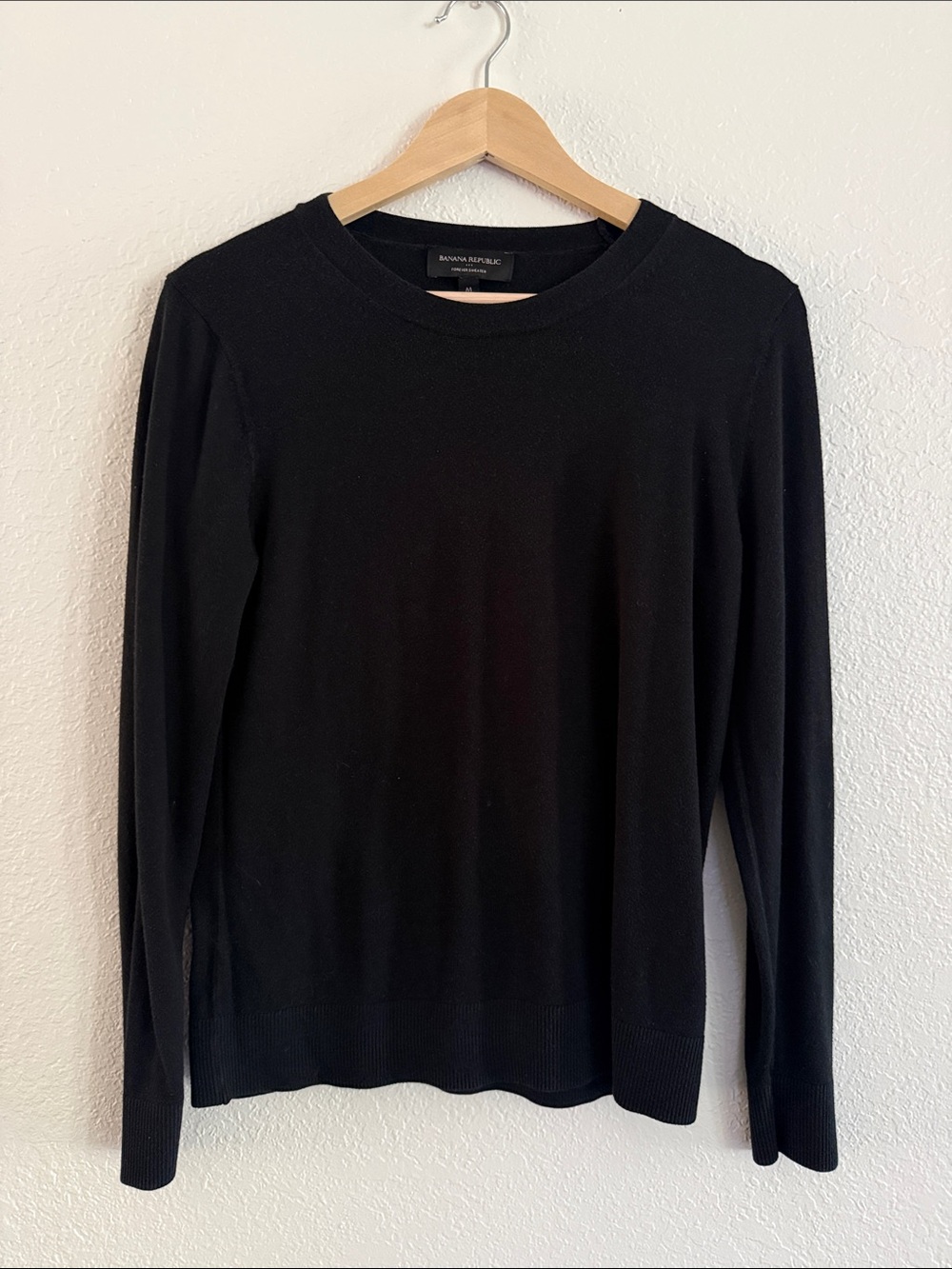 Banana Republic Forever Sweater Black Crewneck Pullover